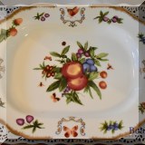 P46. Godinger ”Yorkshire” platter with fruits and butterflies design. 12” x 9.5” - $24 